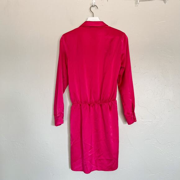 ASOS Design Barbie Pink Satin Mini Shirt Dress size 4 - Picture 2 of 4